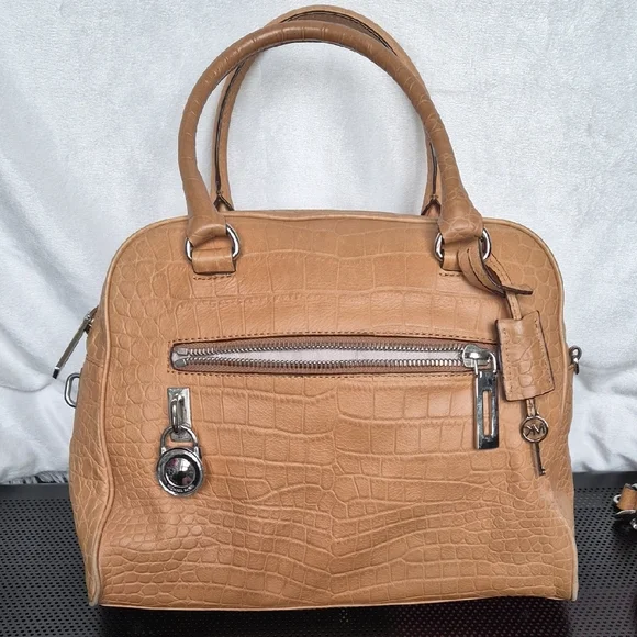 Michael Kors Tan Crocodile-Embossed Women's Handbag - Picture 12 of 15